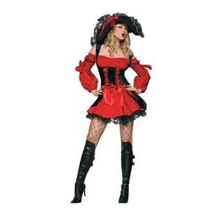 Leg Avenue Women's Vixen Pirate Wench Costume black and red size medium